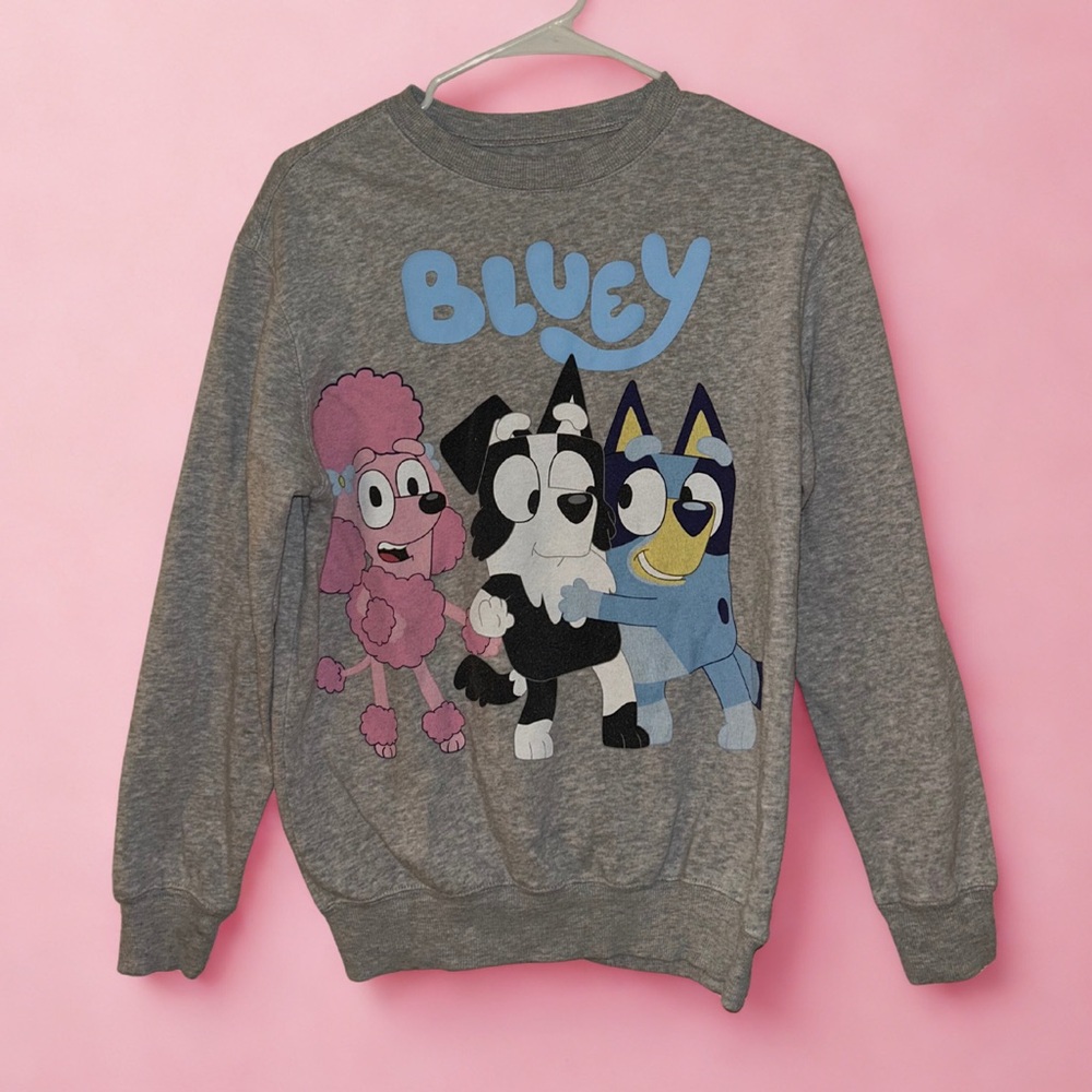 Bluey Graphic Sweatshirt | Soft Gray | Size XS